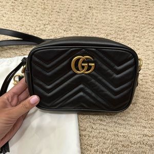 Gucci GG Marmont Mini Shoulder Crossbody Black Bag